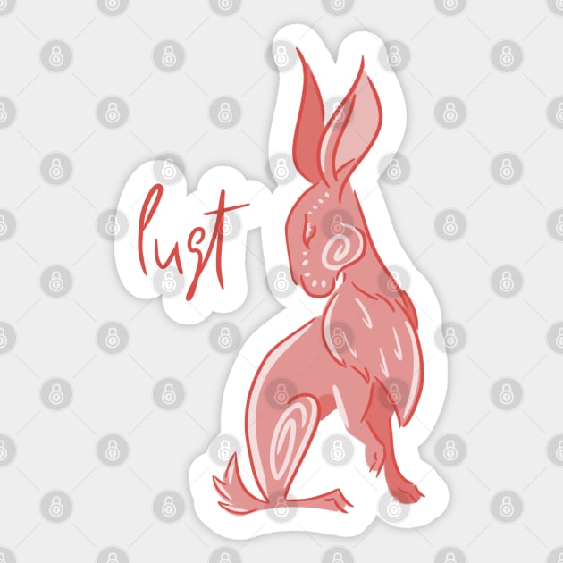 Seven Deadly Rabbits Series - Lust (text) Sticker by babygunz47